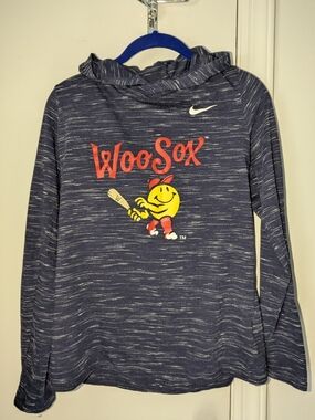 Nike Womens Navy Heather WooSox Hooded Dri-Fit Long Sleeve Shirt - Size N